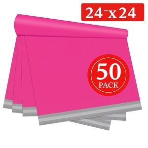 Jumbo Pink Poly Mailers – 50 Pack – 24”X24”